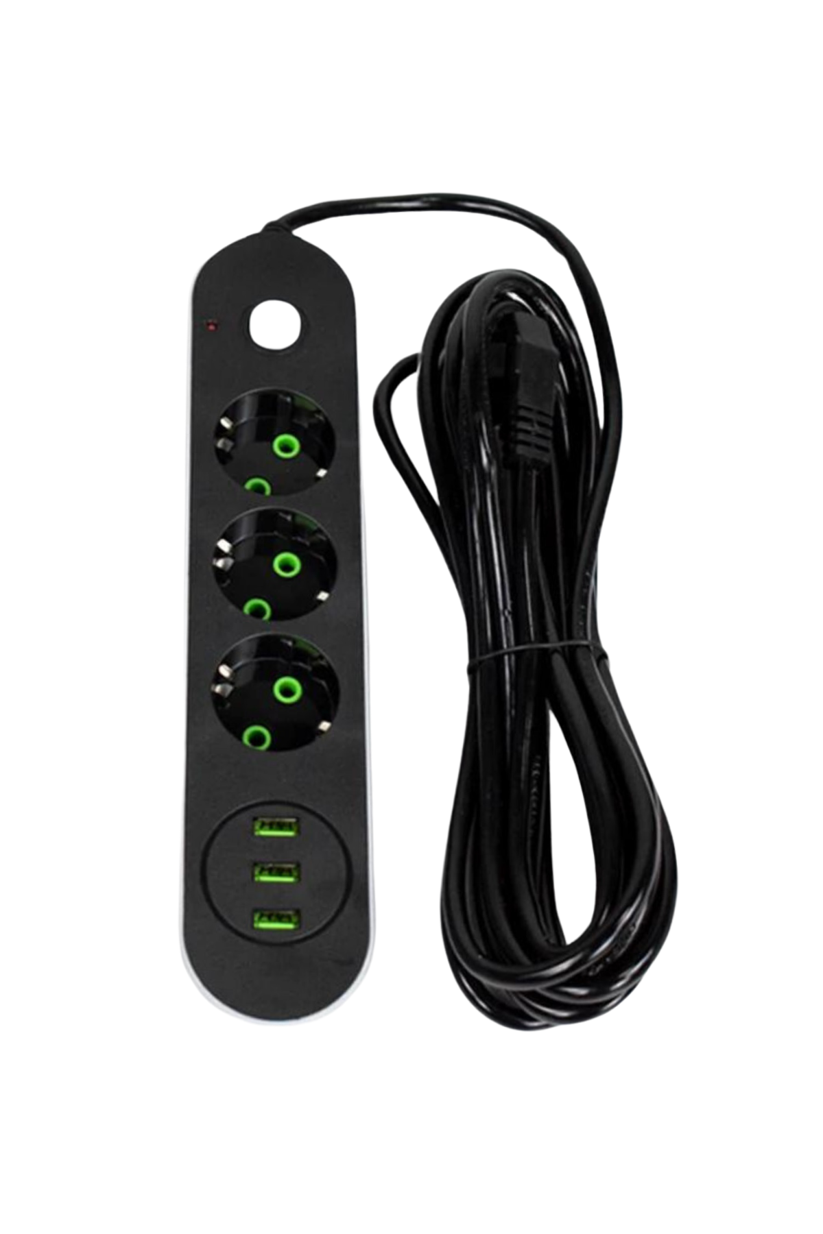 Usb Yuvalı Düğmeli Üçlü Priz Akım Korumalı Çoğaltıcı Kablo Şarj Aleti Priz