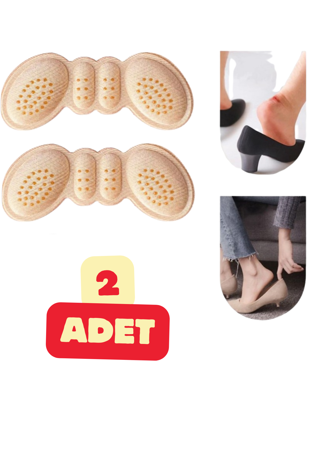 2 Pieces Shoe Heel Impact Preventive Heeled Sports Shoe Sponge Pad Device