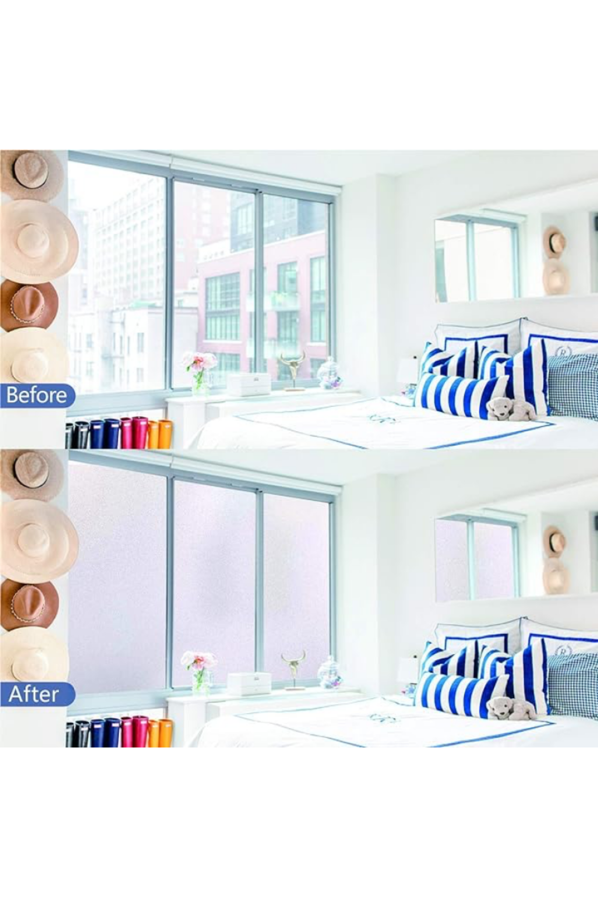UV Blocking Frosted Glass Film Self Adhesive Foil Shower Cabin Balcony Glass Film 2m x 45cm