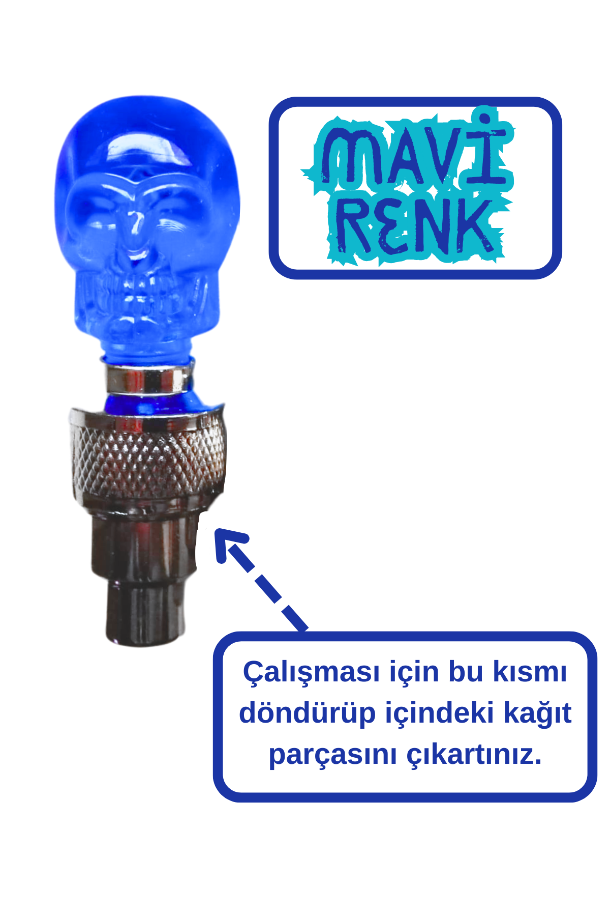 1 Çift (2 Adet) Hareket Sensörlü Led Işıklı Sibop Kafatası Şekilli Bisiklet Araç Motor Lamba
