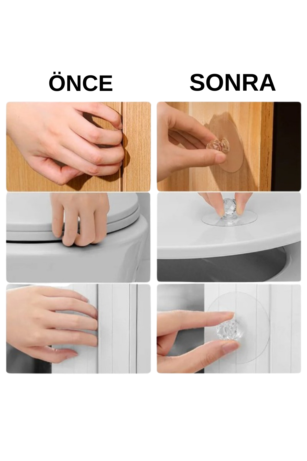 12 Adet Dolap Çekmece Kristal Görünümlü Tutacak Set Pratik Yapışkanlı Mobilya Komidin Kulpu Askı